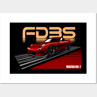 Mazda RX 7 red Topspeed Posters and Art